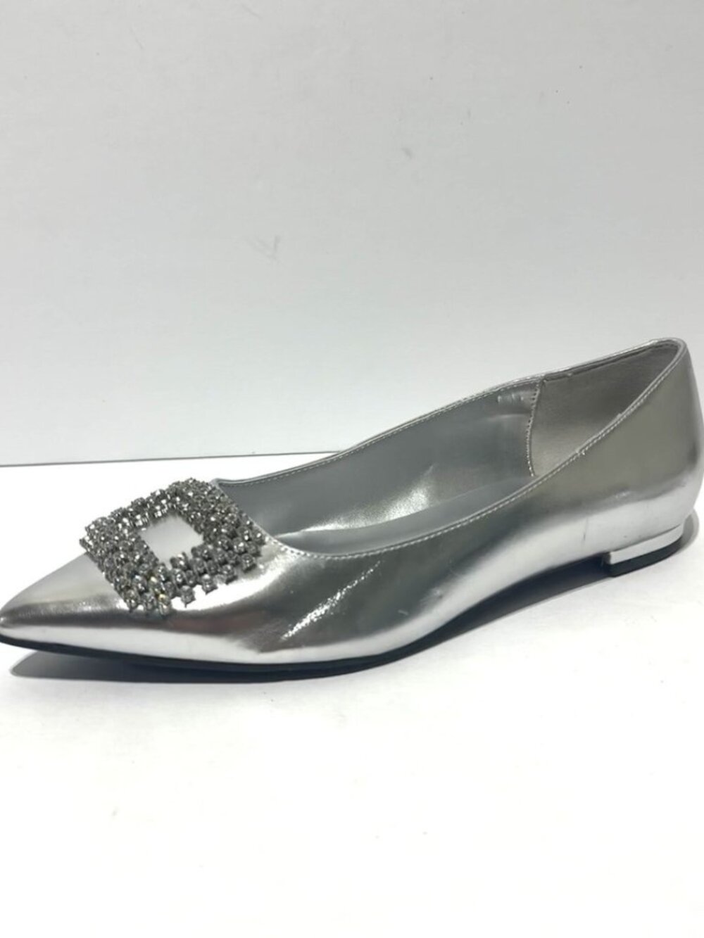 Nine West Womens Junia Flats Silver Size 7 M